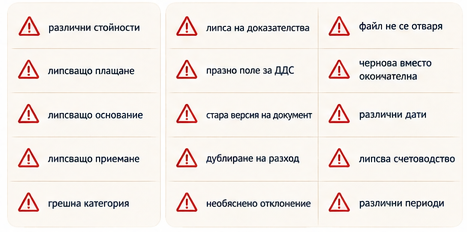 Рискови сигнали преди подаване