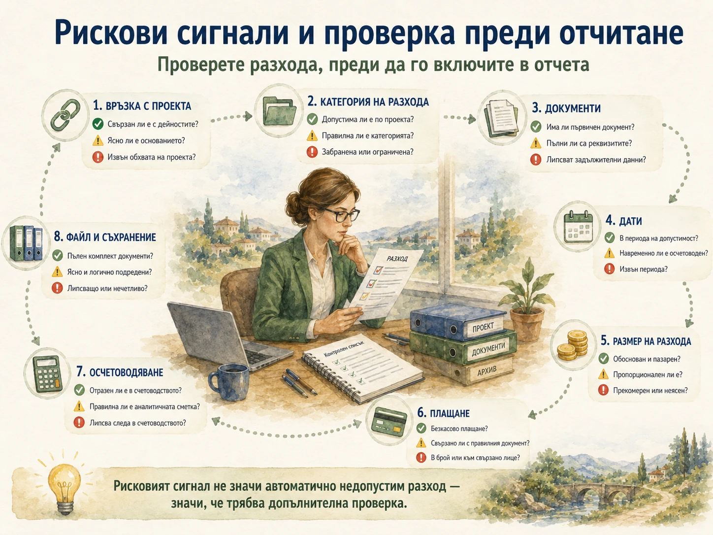 Рискови сигнали и проверка преди отчитане